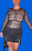 See through Halloween top flashing at Halloween party all night long. Wife had her photo taken with most every guy at the party.
