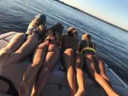 4 booties on the boat.