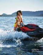 Sarah Sampaio understands the implications, even on a sea-doo.