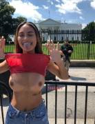 Julia Rose fearlessly flashing in front of the White House [pic]