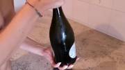 Draining champagne bottle with a blowjob [gif]
