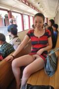 Asian girl upskirt in public