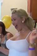 Eager blonde with big tits