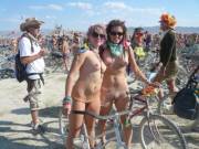 Nude cyclists