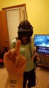 Girlfriend playing VR