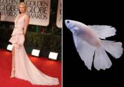 Golden Globes; Charlize Theron in Christian Dior; White Betta