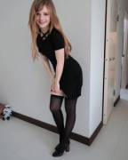 Ella Freya in a tight black dress (1 more in comment)
