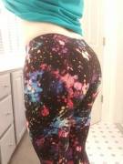 I really like black leggings with bright colors on them.