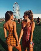Sisters in plaid