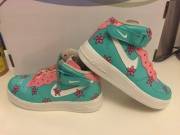 The Nike air , force cherry blossoms I made ,,, airbrushed then handpainted cherry blossoms