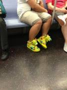 Saw these bad boys on the train last night. The future of footwear.