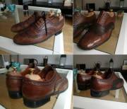 Before and after shoeshining