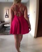 Red with thong reveal