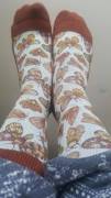 X-post from r/moths. Someone asked me to post these socks I got for Christmas here.
