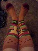I got these sweet cheeseburger socks for Christmas. Love them!