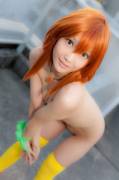 Red Haired Asian with Yellow Socks [nsfw]
