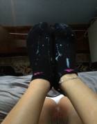Ruined black ankle pair