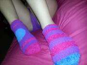 Wearing comfy socks in bed...