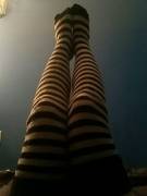 Stripping out of my thigh high socks!