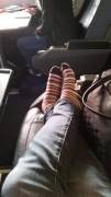 Striped socks in the train! ❤