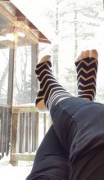 Chevron socks on my snow day! ❤