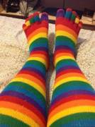 Colorful toe socks!