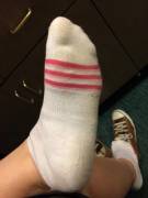 Sneaky sock pic while at work. Love the thick soles on these