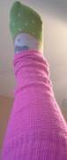 Hello Kitty Socks and Legwarmers. /r/feet liked my legwarmers. Do you guys like them with my mismatched socks?