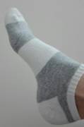 White and gray striped ankle socks. PM me for details :)