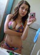 Colorful bikini selfie