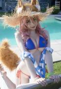 [SELF] Summer Tamamo-chan looking at you! Can we go back to the pool? [Fate Grand Order] ~ by Mikomi Hokina ♥