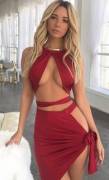 Red two piece dress
