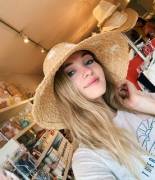 Pretty girl hat shopping