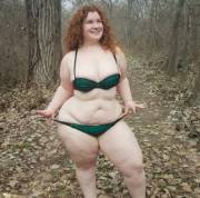 Green bikini...