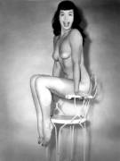 Bettie Mae Page doing a chair stand. 1950s.