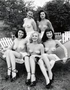 Nude Pin-up Models in a Hammock, ca. 1940