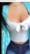 Top does little to hide gorgeous boobs