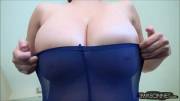 Blue top reveal and jiggle