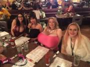 Chelsea and friends take up entire tables with their massive implants