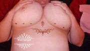 Sexy Boobs 38DD Big Nips with Temp Tattoos