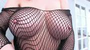 The way the fishnets go over her nips (x-post /r/fishnets)