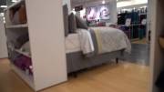 Mattress shopping in a skirt with no underwear is a great idea [GIF]