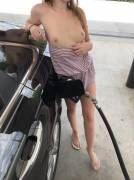 Pumping gas, but rather get pumped full of cum [GIF]