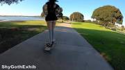 Learning to londboard, figured mini skirt w/o panties was the way to go ;) [GIF]