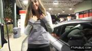 Convincing her to flash at the gas station [GIF]