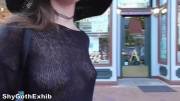 Feeling bouncy in my sheer top while out shopping! [GIF]
