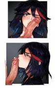Rubbing Ryuuko's face (roropull) [Kill La Kill]