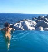 Sarah Hyland skinny dipping on vacation