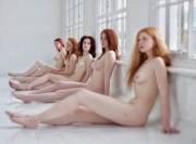 Lineup of redheads