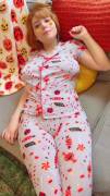 Redhead in pajamas
